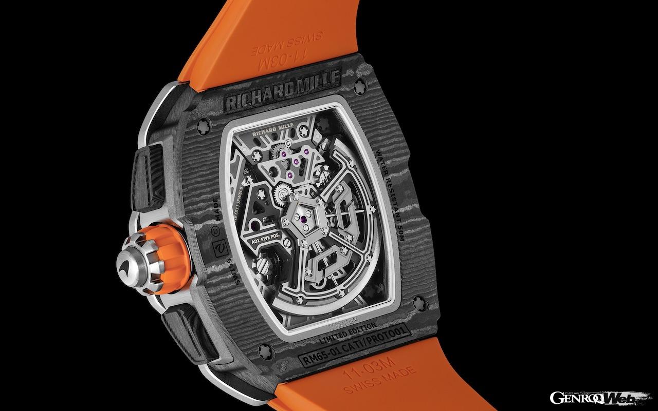 リシャール・ミルとマクラーレンのコラボ第4弾リストウォッチ、「RM 65-01 オートマティック スプリットセコンド クロノグラフ マクラーレンW1」。