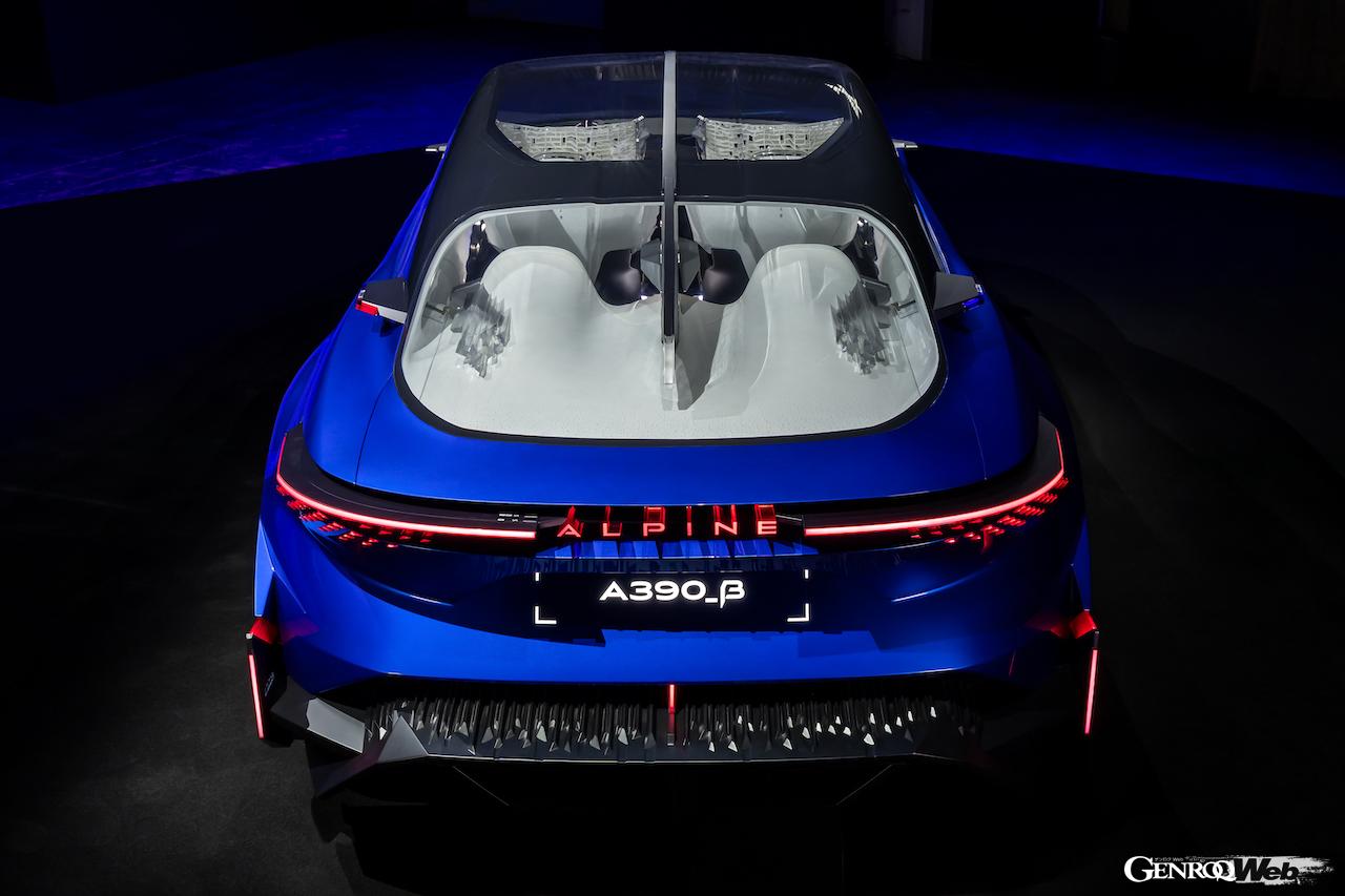 EV専用プラットフォーム「Amprミディアム」を採用した「アルピーヌ A390_β」のエクステリア。
