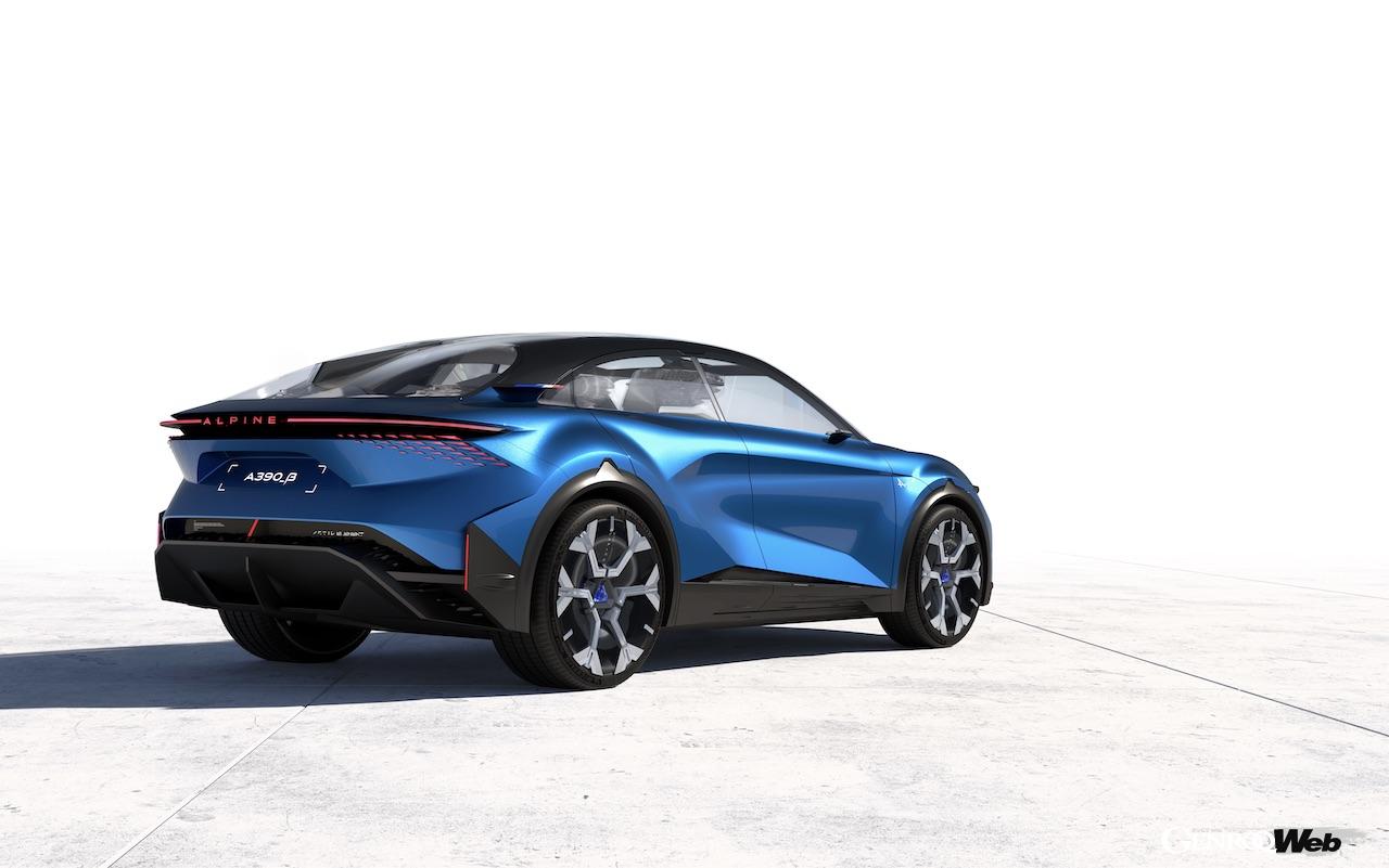 EV専用プラットフォーム「Amprミディアム」を採用した「アルピーヌ A390_β」のエクステリア。
