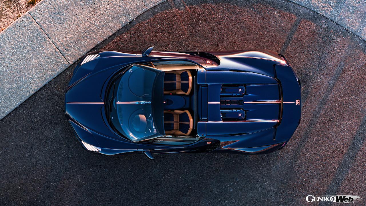 エアロダイナミクスと、ブガッティが誇る伝統や美的感覚が融合した、「ブガッティ W16 ミストラル」のエクステリア。