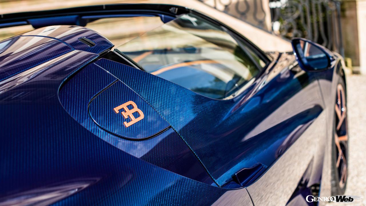 エアロダイナミクスと、ブガッティが誇る伝統や美的感覚が融合した、「ブガッティ W16 ミストラル」のエクステリア。