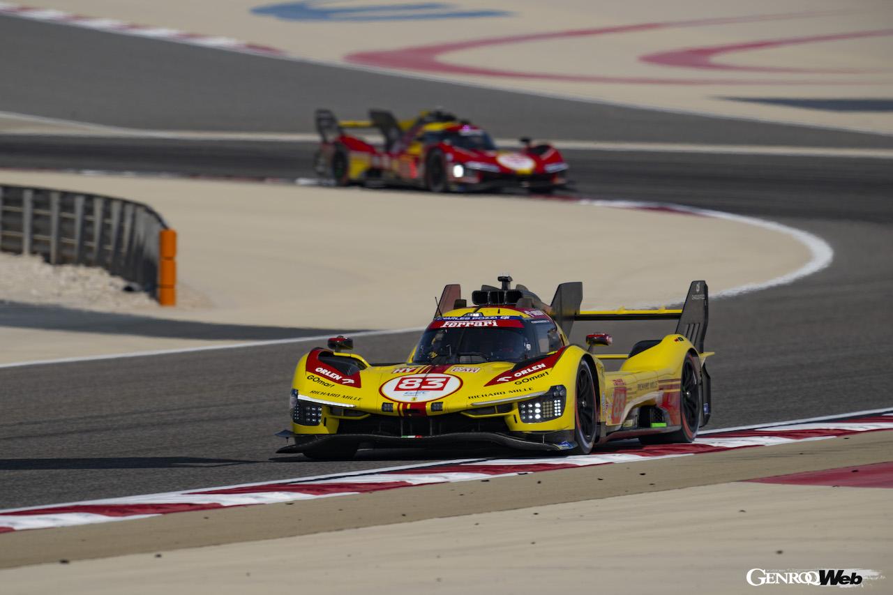 WEC最終戦バーレーン8時間レースの公式プラクティスを走行した、フェラーリ 499P 83号車。