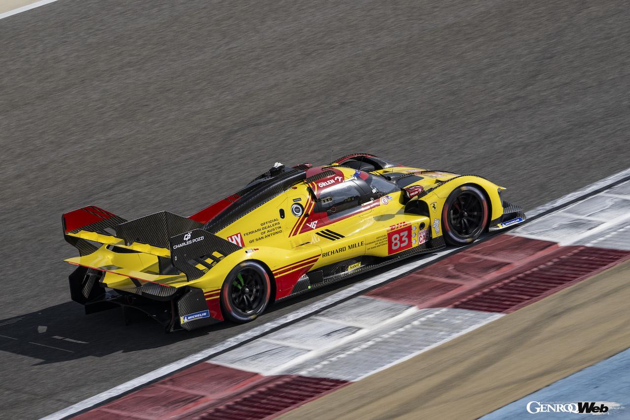 WEC最終戦バーレーン8時間レースの公式プラクティスを走行した、フェラーリ 499P 83号車。