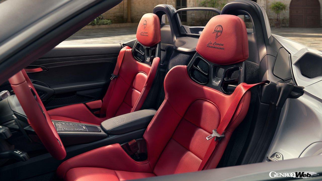 「ポルシェ 718 スパイダー RS パナメリカーナ スペシャル」のインテリア。