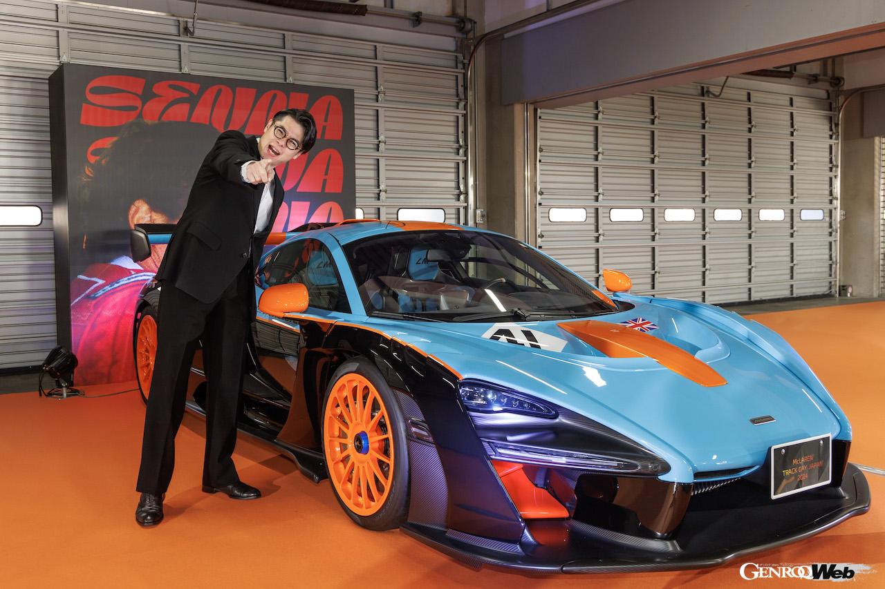 ゲストとして「マクラーレン・トラックデイ・ジャパン 2024」に登場した、タレントの吉村崇さん。