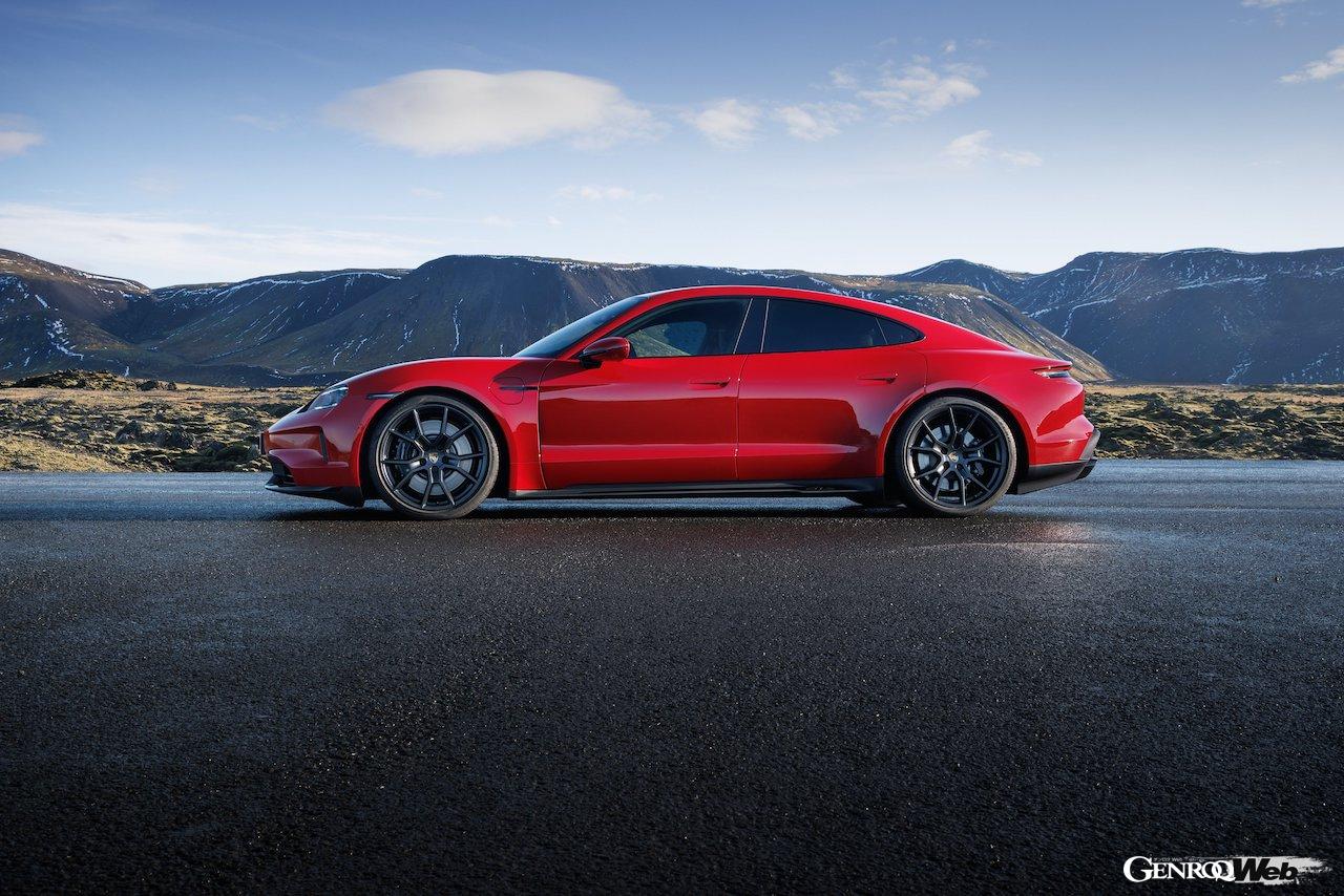 日本導入がスタートした「ポルシェ タイカン GTS」のエクステリア。