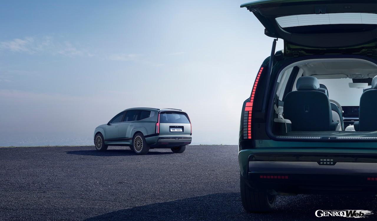 新型フル電動SUV「ヒョンデ アイオニック 9」のエクステリア。