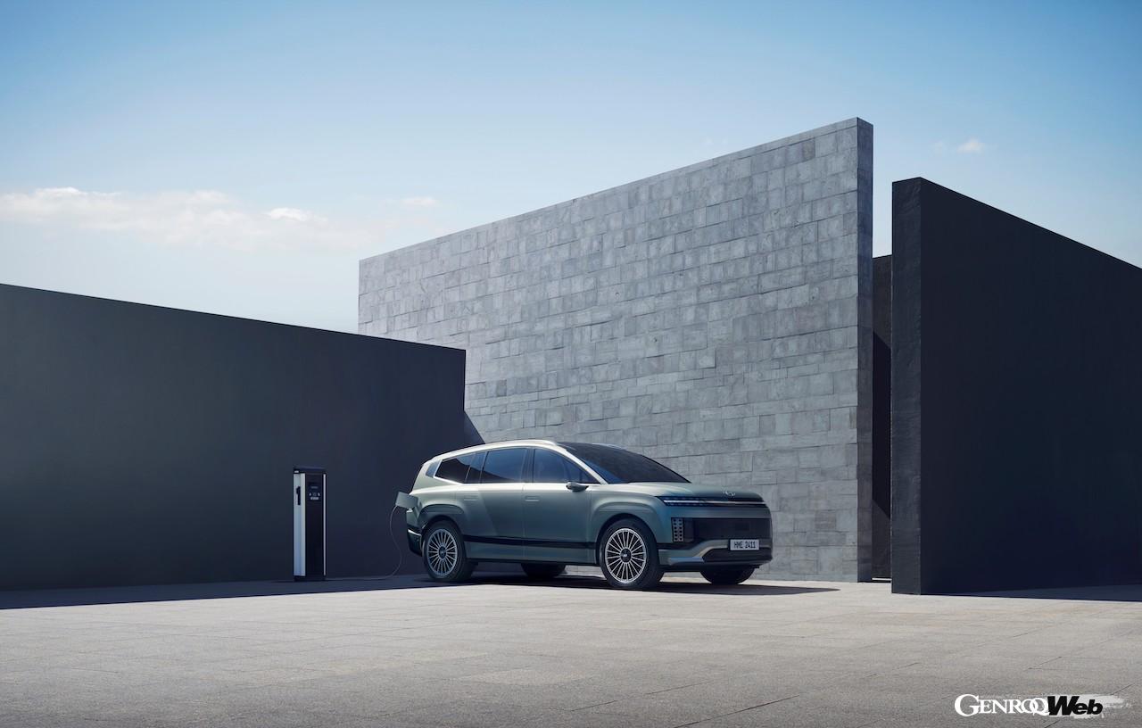 新型フル電動SUV「ヒョンデ アイオニック 9」のエクステリア。