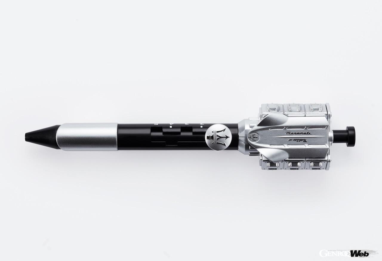 「マセラティ・ネットゥーノエンジン型消しゴムブースターペン（超精密スーパーカー消しゴム「マセラティMC20」付）」。