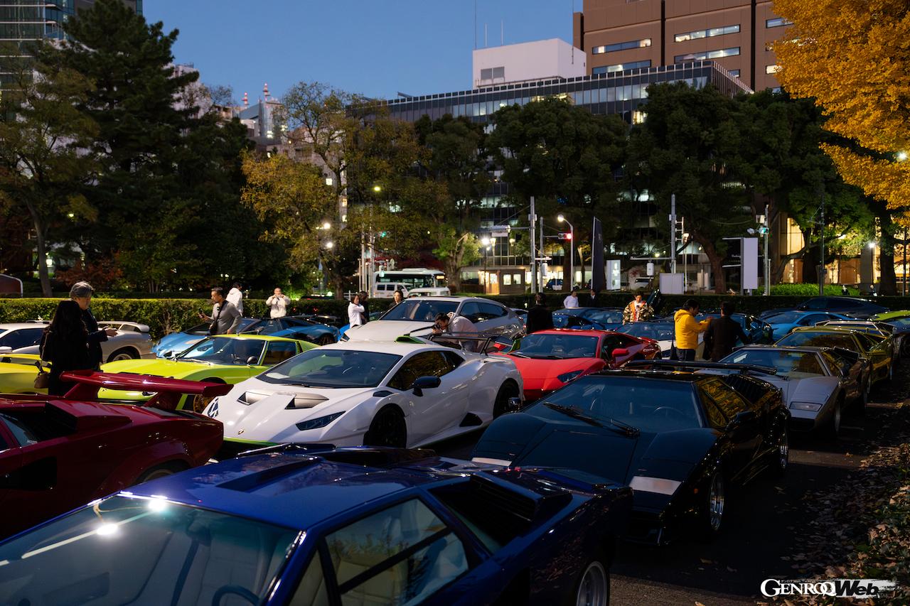 新旧130台のランボルギーニが参加した、「ランボルギーニ・デイ・ジャパン」のパレードラン。