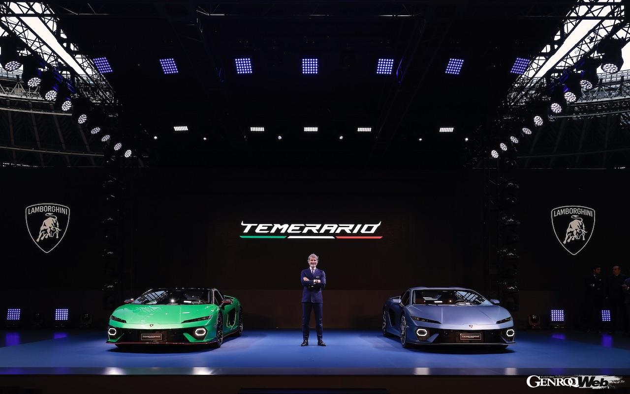 11月29日に、東京の国立競技場において、ランボルギーニ テメラリオのアジア・パシフィック・ワールドプレミアを実施。アウトモビリ・ランボルギーニの会長兼CEOのステファン・ヴィンケルマンが登壇した。