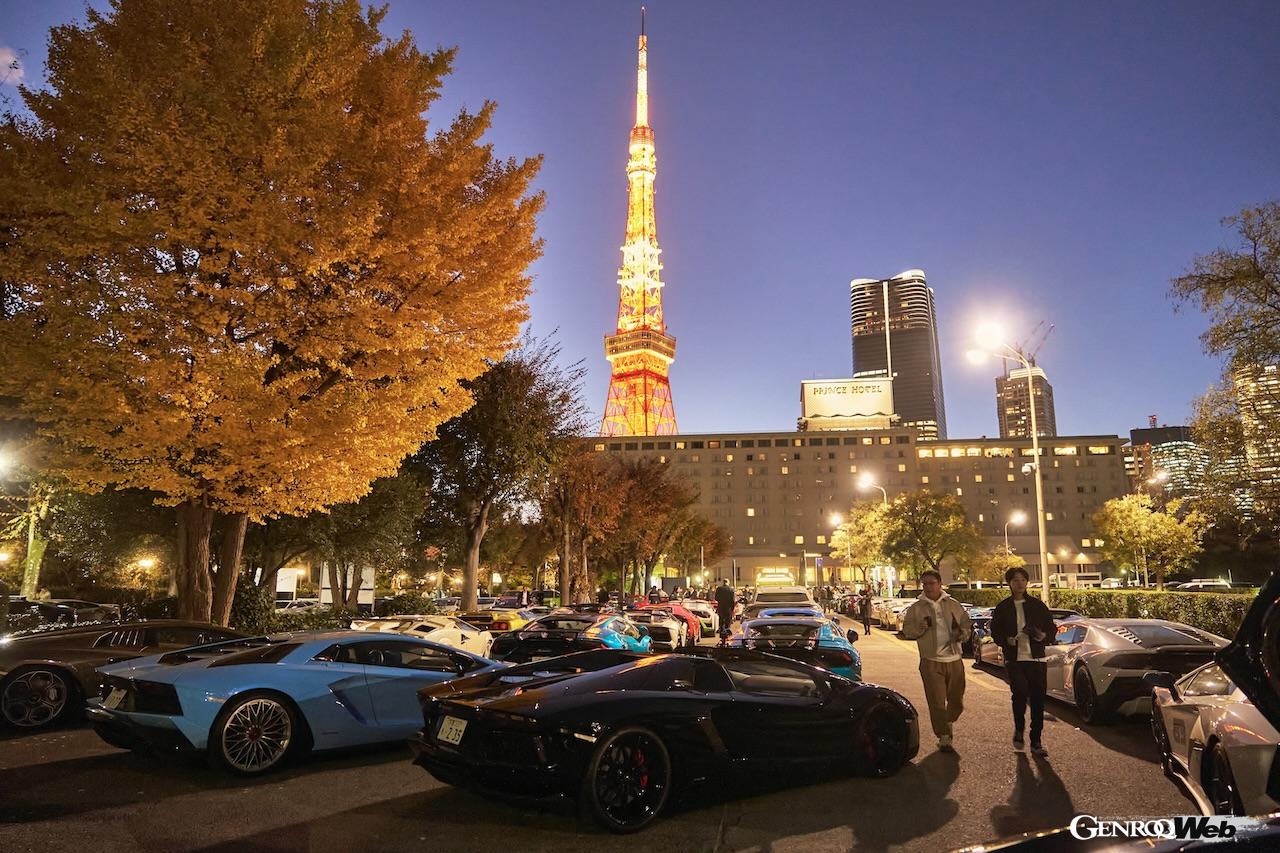 新旧130台のランボルギーニが参加した、「ランボルギーニ・デイ・ジャパン」のパレードラン。