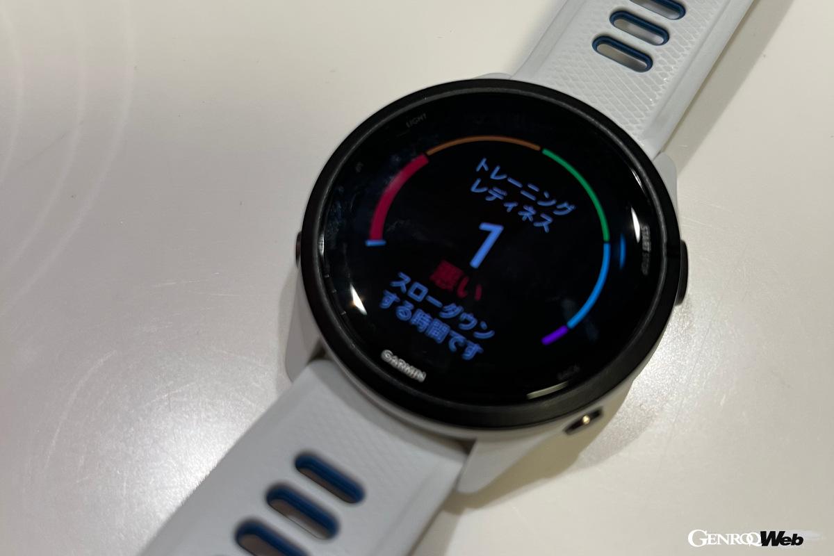 前日に疲労してボディバッテリーが下がり、眠れないまま朝を迎えると、その日のランニングはやめようと思うような警告も。