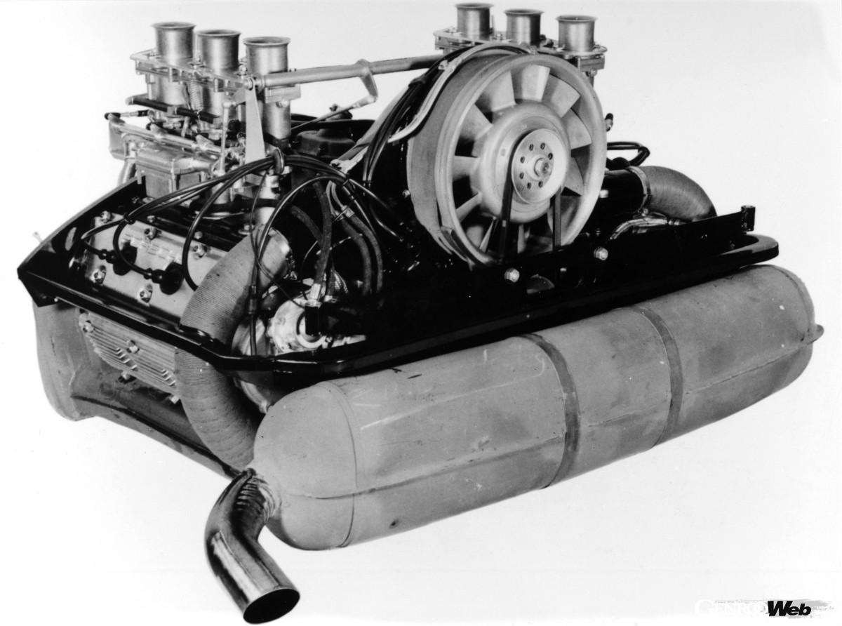 1991cc空冷水平対向6気筒SOHCのタイプ901エンジン。