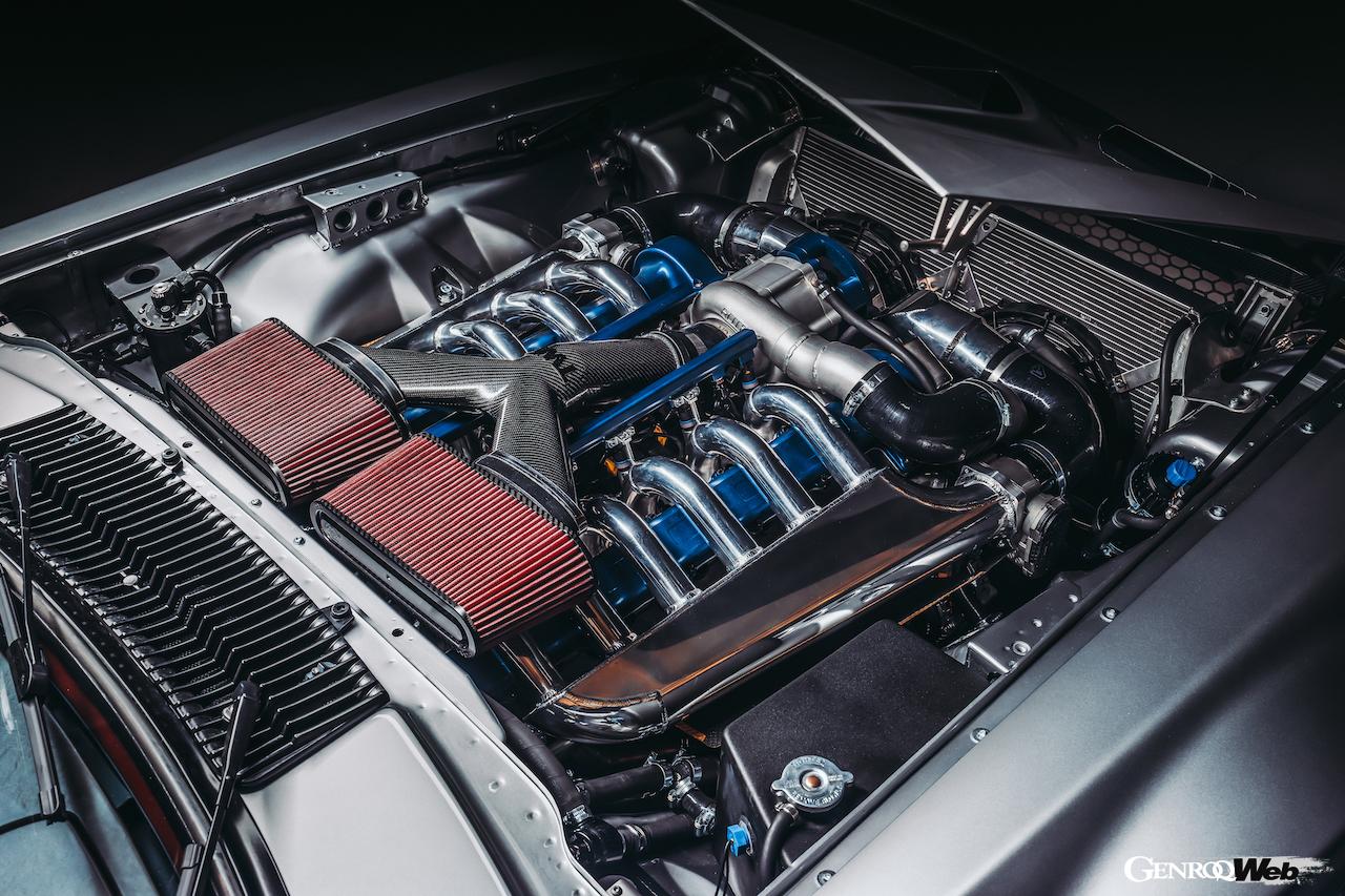 ジャガー XJSをベースとするレストモッド「TWR スーパーキャット」に搭載される6.0リッターV型12気筒スーパーチャージャー。