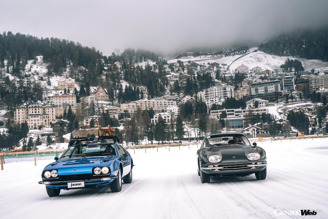 2024年2月、ポロストリコはスイスのサンモリッツで開催された「The ICE」に参加。ランボルギーニ・ミュージアムから2台のアイコニックなモデルを凍結湖で走行させた。