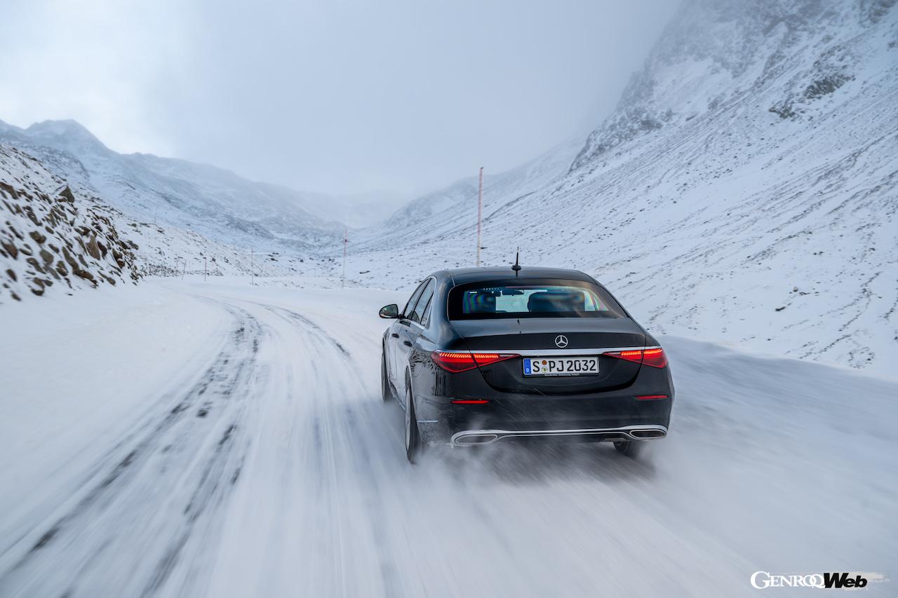 オーストリアのエッツタールの雪上イベントに集められた、メルセデス・ベンツの「4MATIC」搭載モデル。