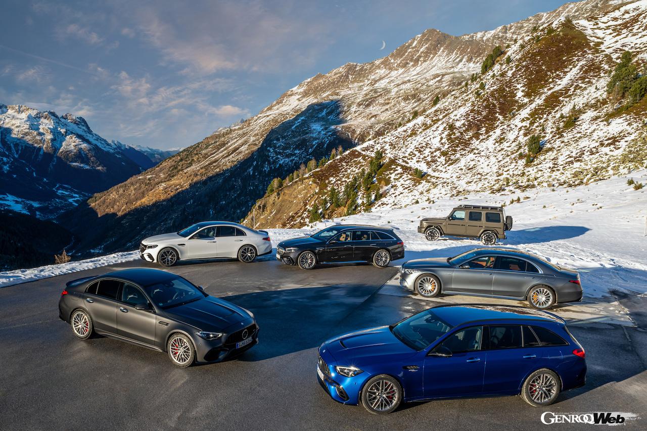 オーストリアのエッツタールで開催された雪上イベントに、現行メルセデス・ベンツの「4MATIC」搭載モデルが集められた。