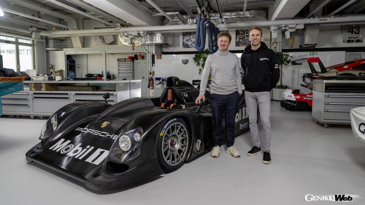 今回の「ポルシェ LMP 2000」レストアプロジェクトにドライバーとして参加した、アラン・マクニッシュとティモ・ベルンハルト。