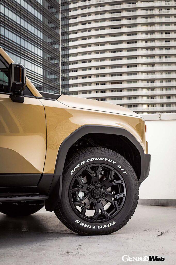 MGゴーレムは設定されるP.C.Dとスポーク数を合わせている。5ホール用は2×5本スポークだが、6ホール用(P.C.D139.7)は2×6本スポークになる。ナットホールの位置関係によって理想像を突き詰めた専用設計だ。オープンナットフェイスを採用したことで立体感のあるコンケーブフェイスとなるほか、リムにはビードロック風のピアスボルトが埋め込まれる。装着されるのは深みのあるマットブラック。他にリムデザインをより際立たせたブラック×マシニングリップが用意される。