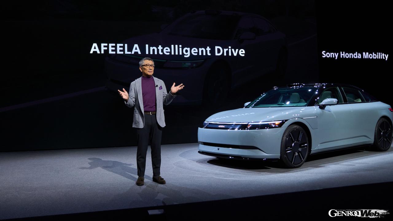 CES 2025で行われたソニー・ホンダモビリティによる、「アフィーラ 1」のプレスカンファレンス。