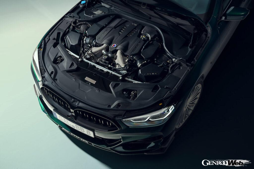 BMW アルピナ B8 GTに搭載されるのは、最高出力634PS・最大トルク850Nmを発揮する、アルピナ史上最強の4.4リッターV型8気筒ビターボエンジンが搭載される。