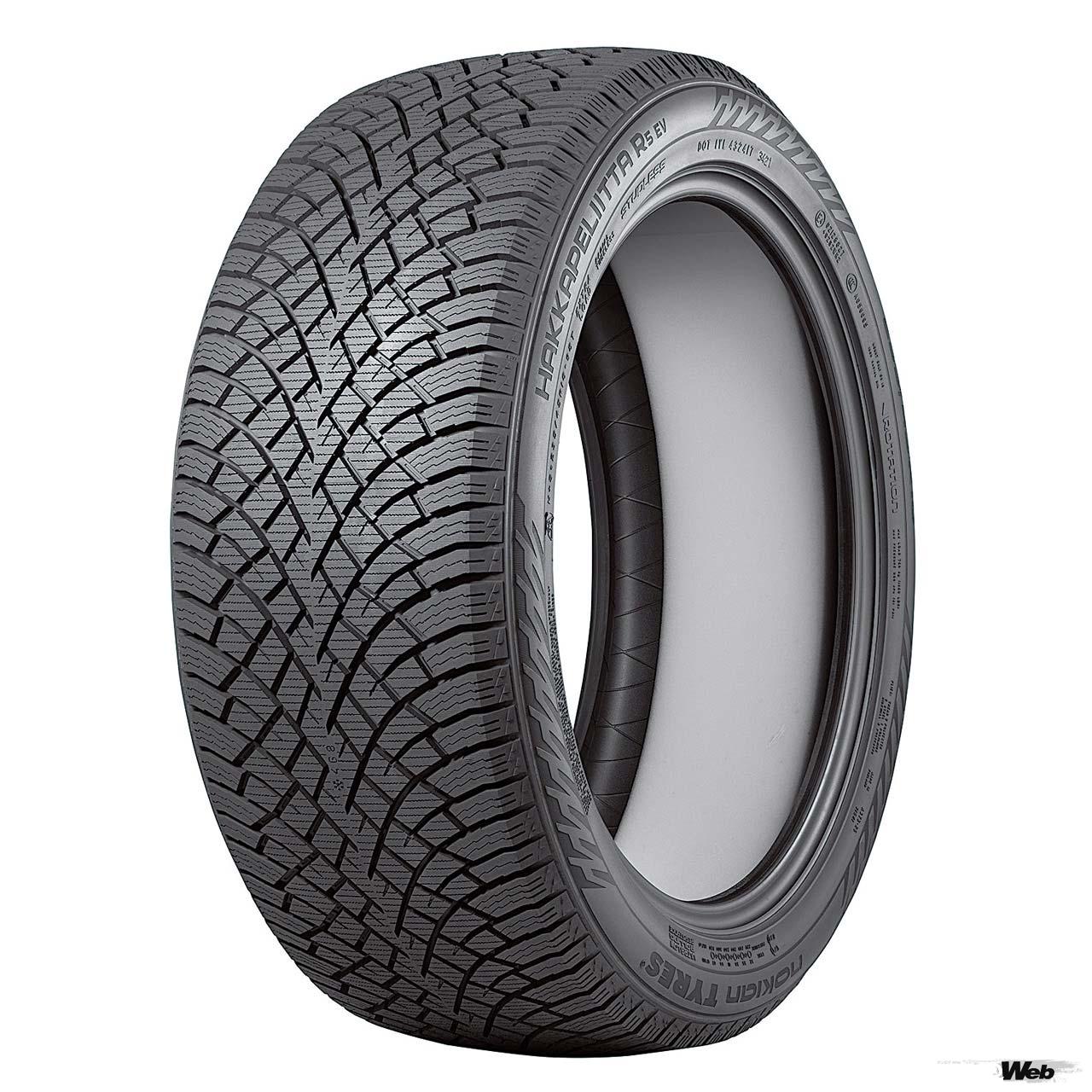 ノキアンタイヤの主力冬用タイヤ、ノキアンタイヤ ハッカペリッタR5ファミリーのR5 EV。静粛性と低転がり抵抗を実現したBEVに最適のスタッドレスタイヤである。