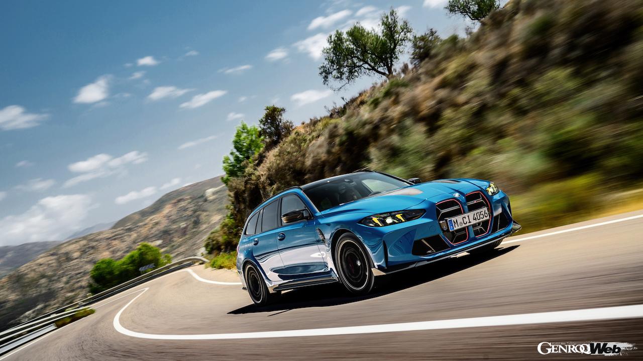 「BMW M3 CS ツーリング」の走行シーン。