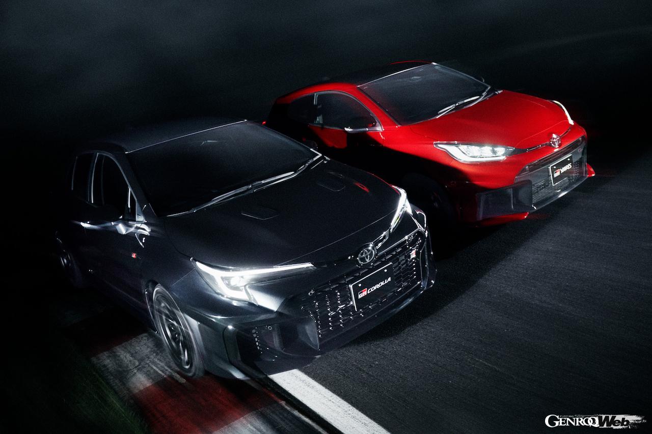 進化型「GRカローラ」と「GRヤリス」。