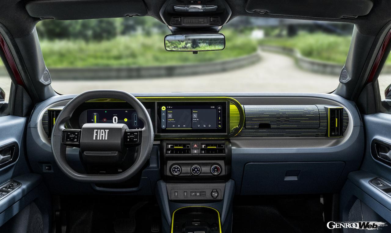 ヨーロッパで2025年3月から販売が開始される、新型「フィアット グランデ パンダ」のインテリア。
