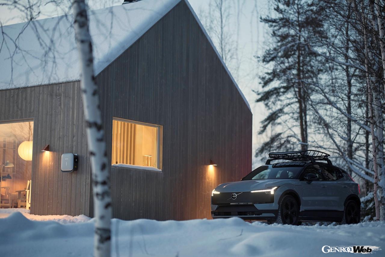 フル電動オフローダー「ボルボ EX30 クロスカントリー」のエクステリア。