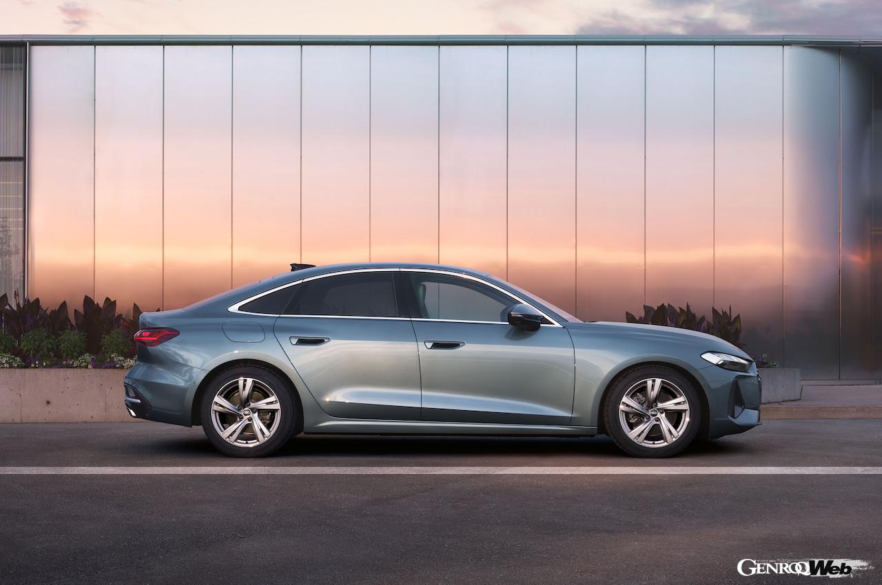 内燃機関搭載ミドルサイズサルーン新型「A5」のエクステリア。