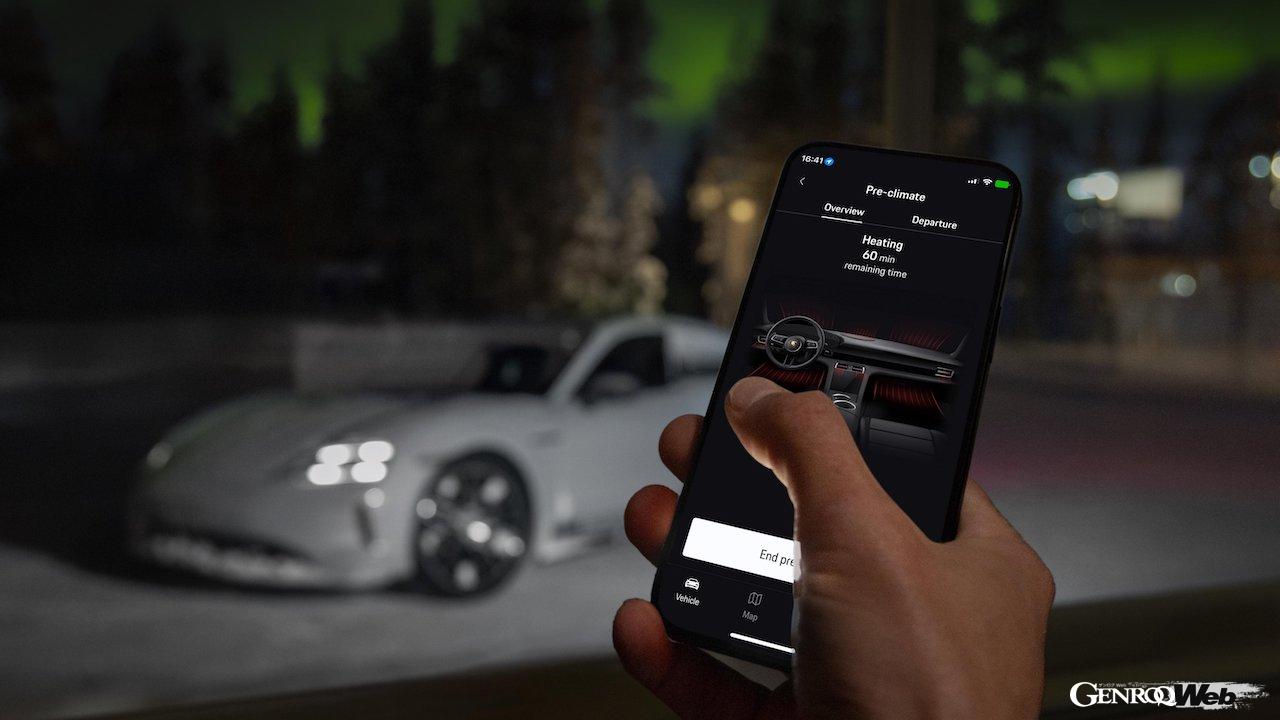 オーロラが輝く北極圏のフィンランドにおいて、ポルシェ タイカンが最新フル電動パワートレインの実力を発揮した。