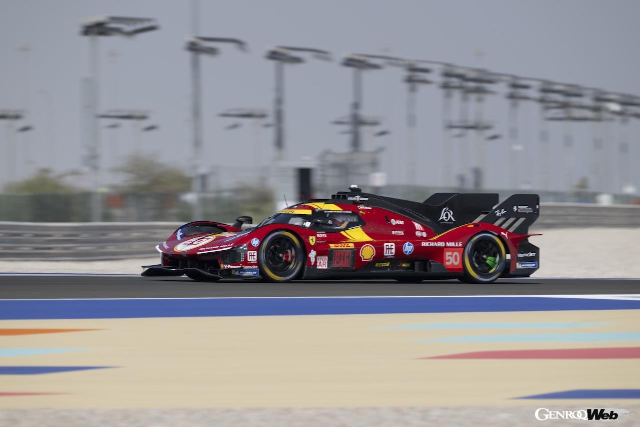 カタールのルサイル・インターナショナル・サーキットで行われた、WECプロローグテストに参加した、フェラーリ 499P 50号車。