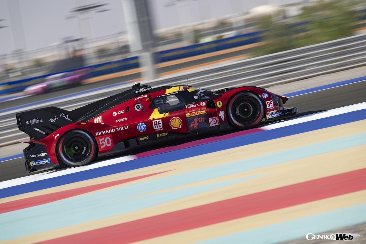 カタールのルサイル・インターナショナル・サーキットで行われた、WECプロローグテストに参加した、フェラーリ 499P 50号車。