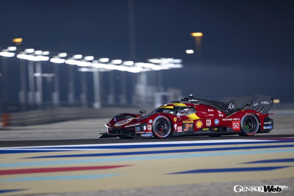 カタールのルサイル・インターナショナル・サーキットで行われた、WECプロローグテストに参加した、フェラーリ 499P 50号車。