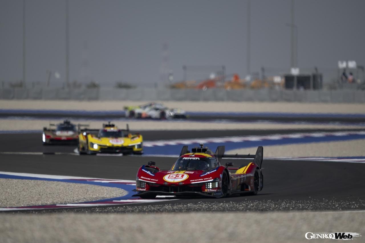 カタールのルサイル・インターナショナル・サーキットで行われた、WECプロローグテストに参加した、フェラーリ 499P 51号車。