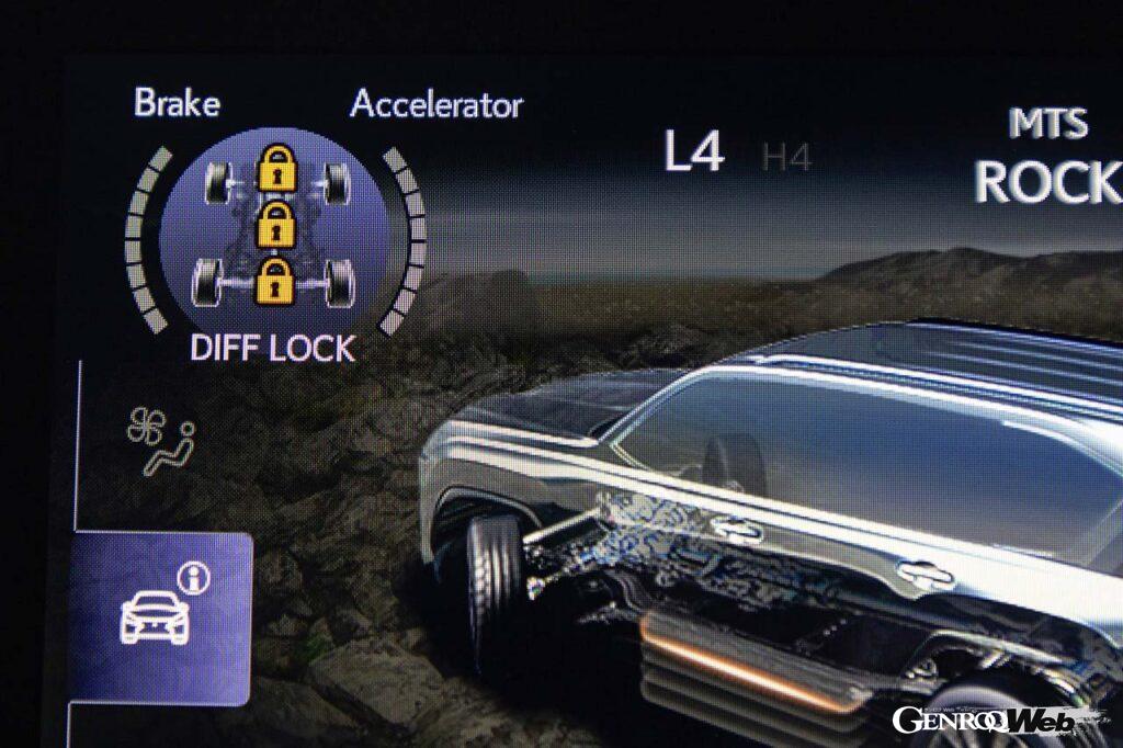 センターデフロック機構は全車に標準装備されるが、オーバートレイルにはさらにフロントおよびリヤにも追加。必要に応じてロックさせることで、悪路からの脱出性能を高める。