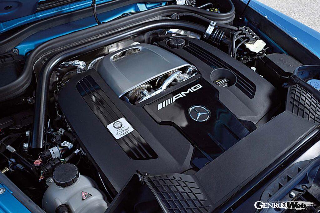 AMGの「63」系モデルに幅広く搭載されるM177型4.0リッターV8ツインターボ。スペックは585PS/6000rpm、850Nm/2500~3500rpm。3台の中では最もハイパフォーマンスだが、さらに48Vマイルドハイブリッドのモーター(20PS/200Nm)がブーストする。