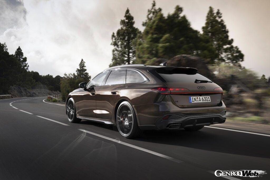 「アウディ A6 アバント」内燃機関搭載モデルの走行シーン。