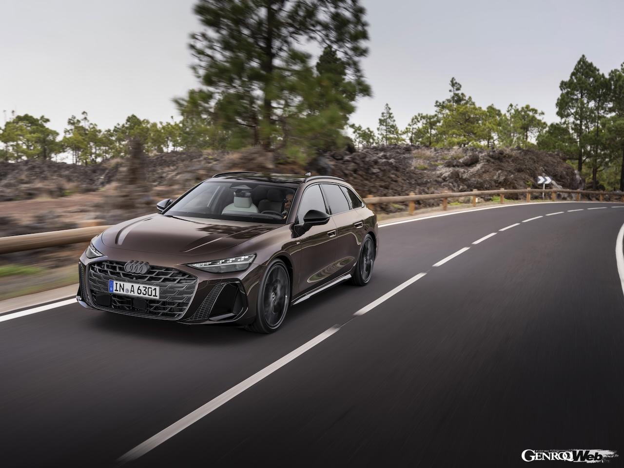 「アウディ A6 アバント」内燃機関搭載モデルの走行シーン。