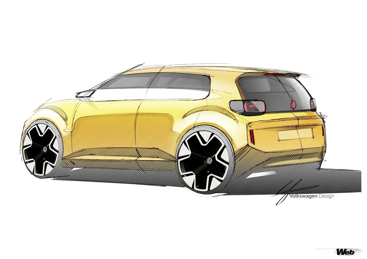 フォルクスワーゲン最小BEV「ID. EVERY1」のデザインスケッチ。