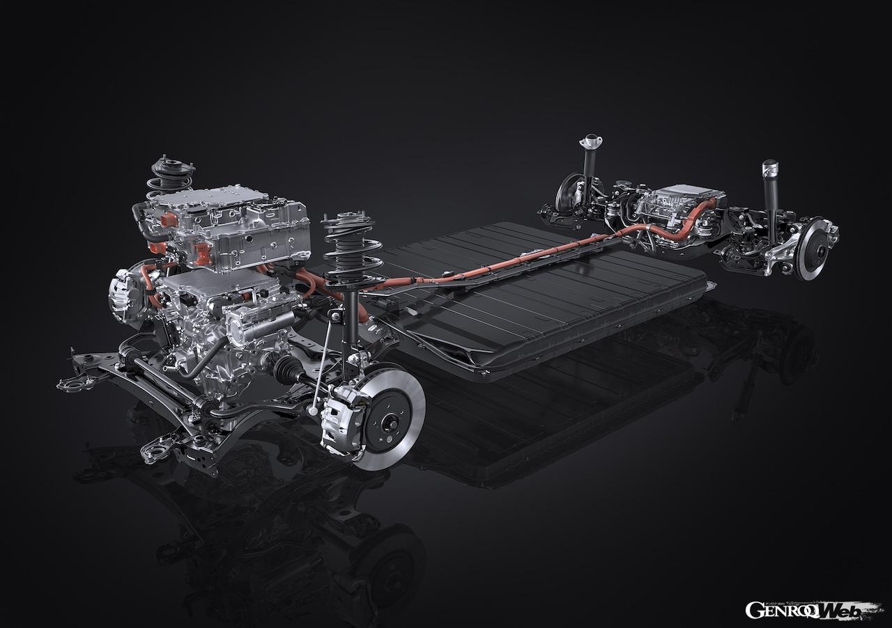 2025年秋から導入される「レクサス RZ」改良新型のフル電動パワートレイン。