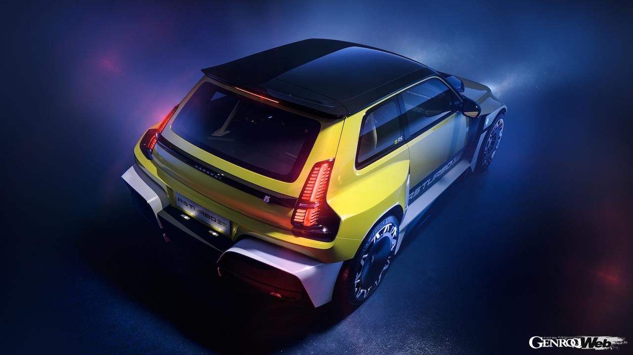 フル電動スポーツ「ルノー 5 ターボ 3E」のエクステリア。