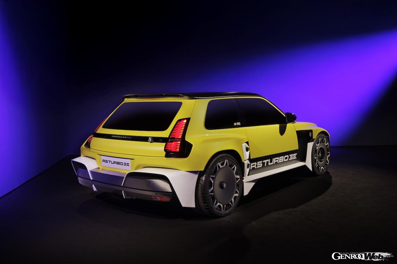 フル電動スポーツ「ルノー 5 ターボ 3E」のエクステリア。