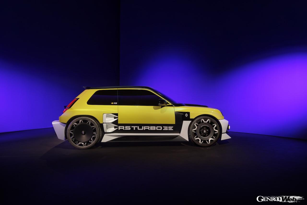 フル電動スポーツ「ルノー 5 ターボ 3E」のエクステリア。