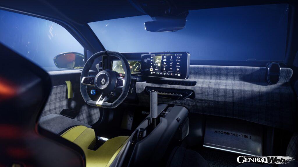 フル電動スポーツ「ルノー 5 ターボ 3E」のコクピット。