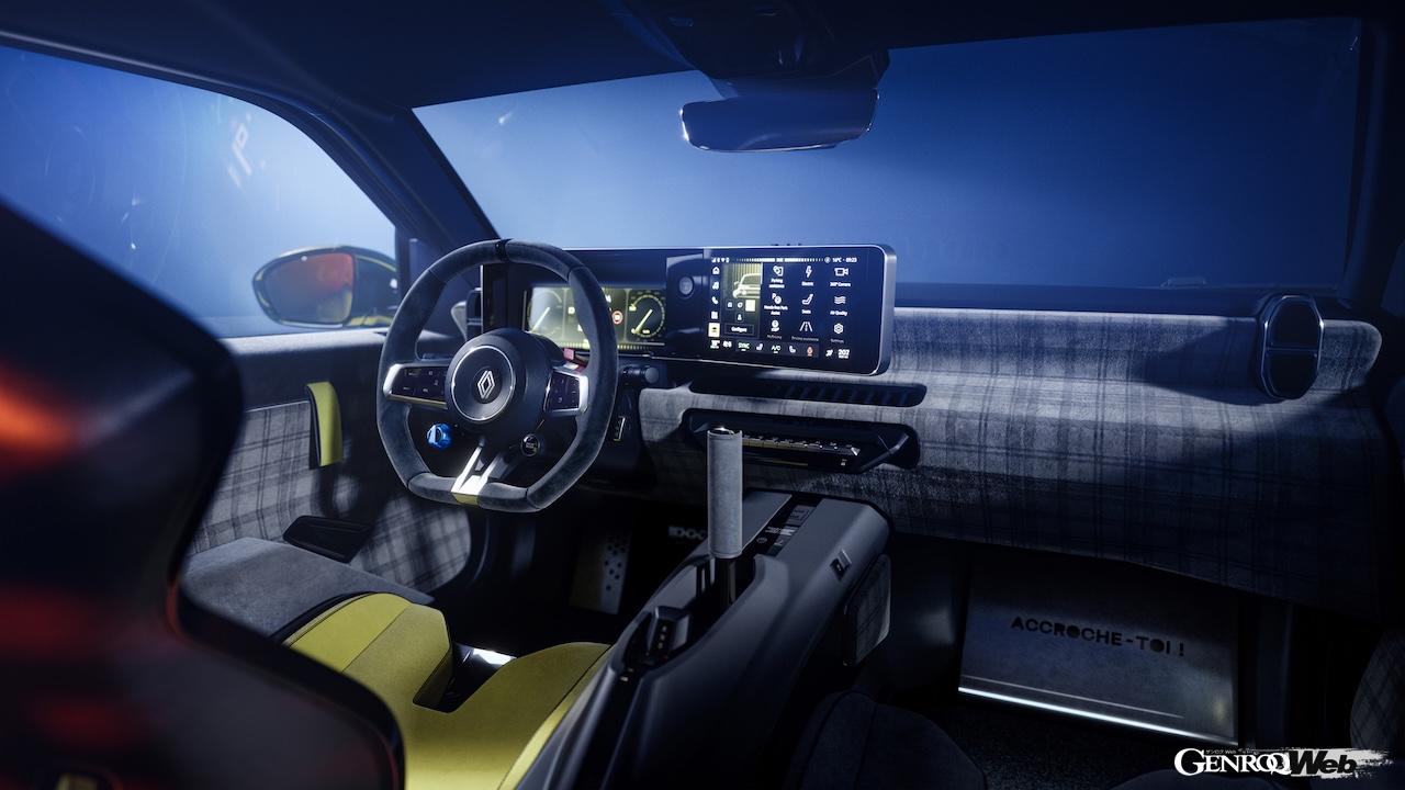 フル電動スポーツ「ルノー 5 ターボ 3E」のコクピット。
