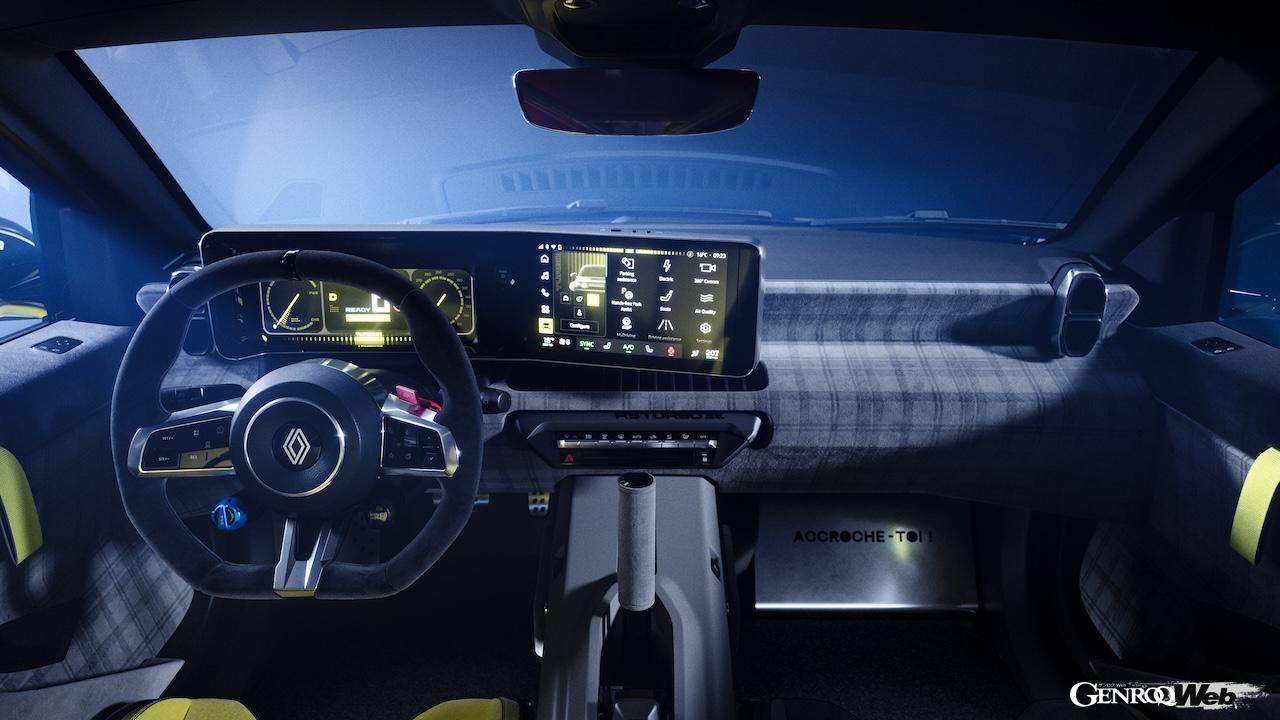 フル電動スポーツ「ルノー 5 ターボ 3E」のコクピット。