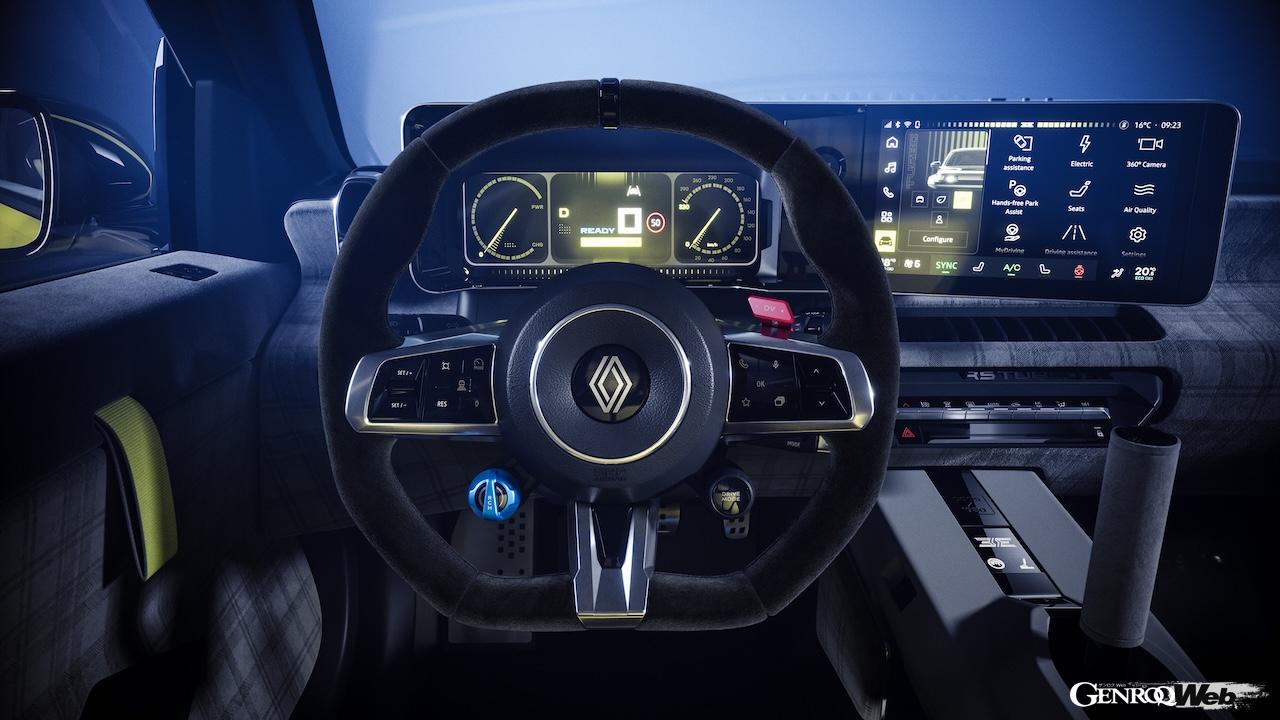 フル電動スポーツ「ルノー 5 ターボ 3E」のコクピット。